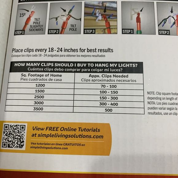 Ladderless Light Clips Outdoor Christmas Lights 50 Count Gutters Shingles Decor - Picture 5 of 10